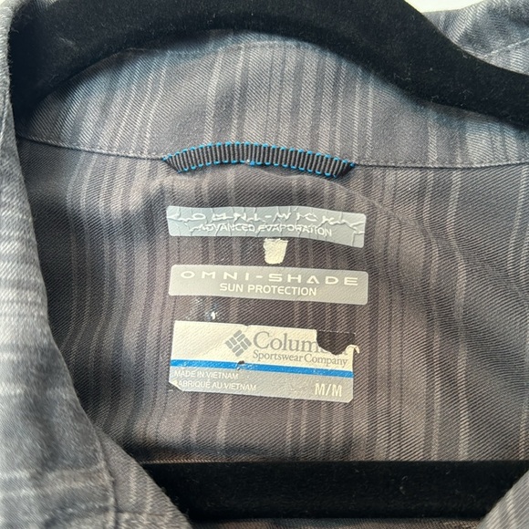 Columbia Gray Men's Long Sleeve Button Down OMNI Wick Shade Size Medium - Picture 4 of 7